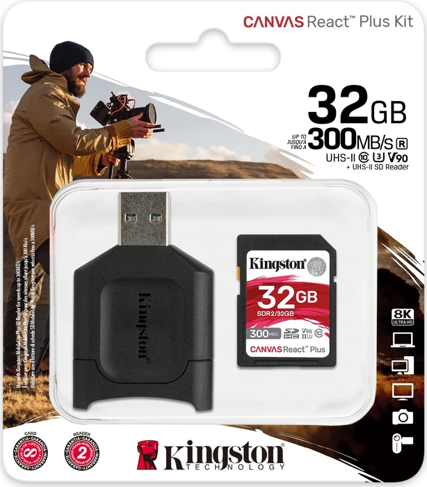 Kingston Canvas React Plus R300/W260 32GB Kit, UHS-II U3, Class 10