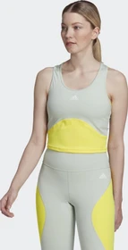 adidas Aeroready Train HIIT Crop Funktionsshirt ärmellos linen green/beam yellow (Damen)