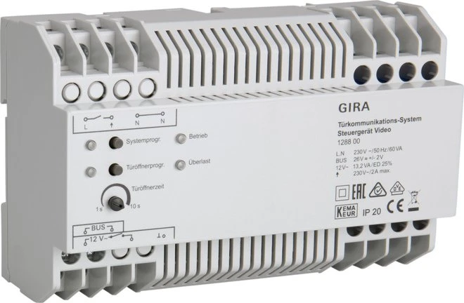 Gira Steuergerät Video für Türstationen/Gegensprechsysteme, 8TE REG, Steuereinheit