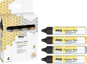 Kreul Candle Pen Kerzenmalfarbe Glamour Lighting, 4 Farben, 29ml, 4er-Set
