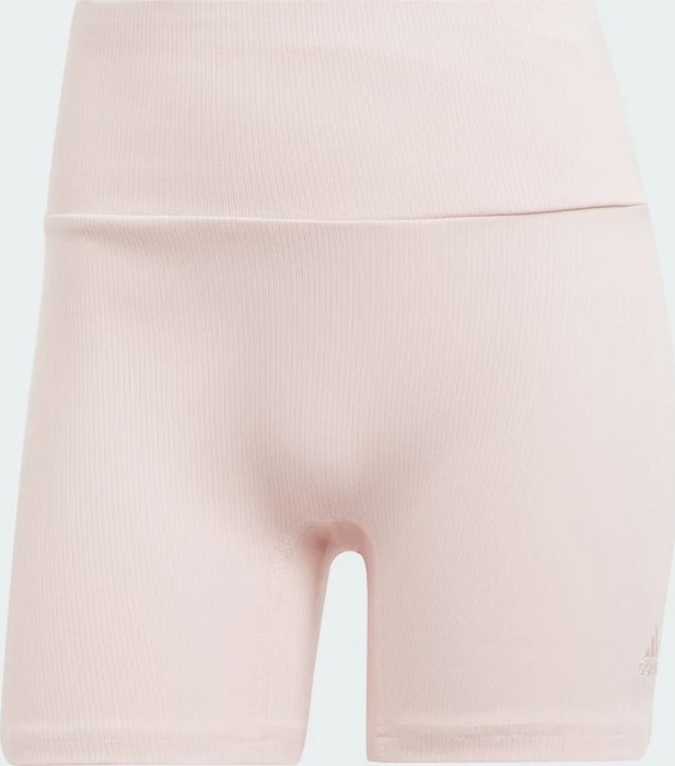 adidas Lounge Ribbed High-Waist Hose kurz sandy pink (Damen)