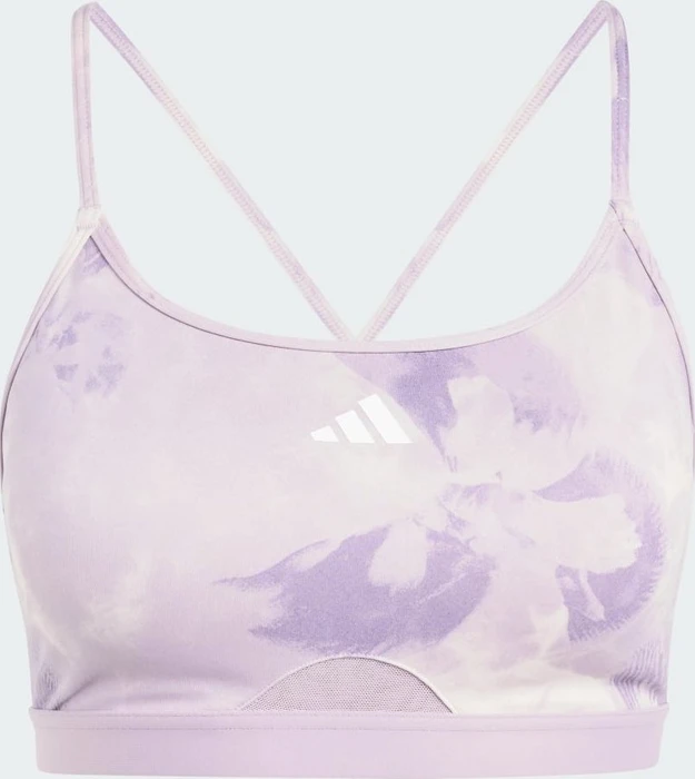 adidas Aeroreact Training Essentials Light Support Tie-Dye Flower-Print Sport-BH putty mauve/preloved fig (Damen)