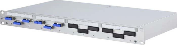Metz Connect OpDAT PF splice LWL-Patchpanel SC-D Kupplungen, OS2 metall, 6-Port, 1HE, 1HE