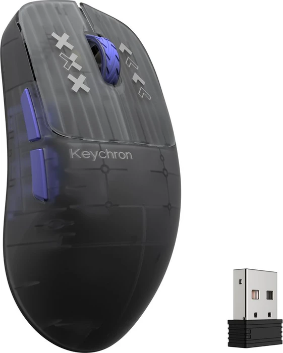 Keychron G3 Ultra Light 8K Wireless Mouse, Frosted Gray, USB/Bluetooth
