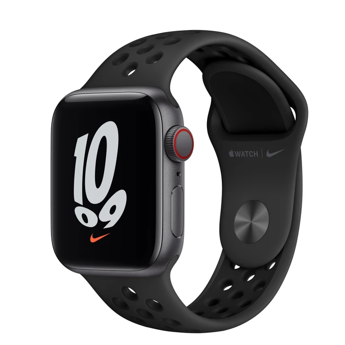 Apple Watch Nike SE (GPS + Cellular) 40mm space grau mit Sportarmband anthrazit/schwarz