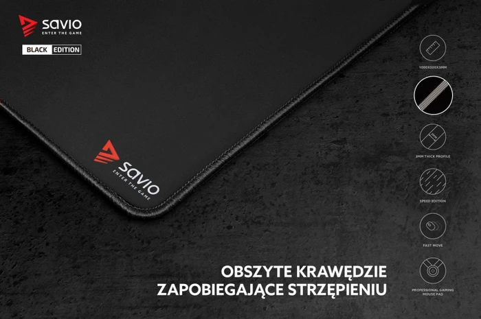 Savio Black Edition Turbo Dynamic XXL Gaming Mauspad, schwarz
