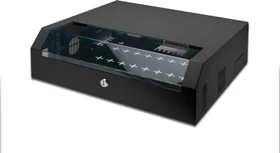 Digitus Professional SoHo-Line Slim Wandschrank 3HE, Sicherheitsglastür, IP2X, schwarz, 475mm tief