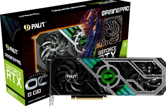 Palit GeForce RTX 3060 Ti GamingPro OC V1 (LHR), 8GB GDDR6, HDMI, 3x DP