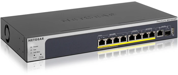 Netgear MS510 Desktop Gigabit Smart Switch, 9x RJ-45, 1x SFP+, 180W PoE+