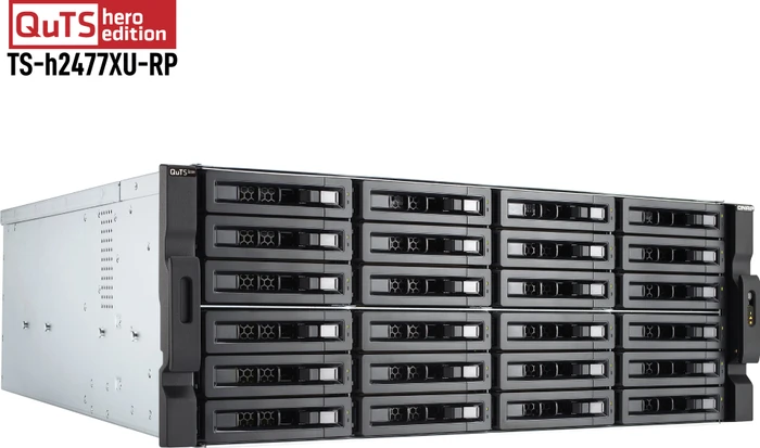 QNAP QuTS hero TS-h2477XU-RP-3700X-32G 2TB, 32GB RAM, 2x SFP+ 10Gb/s, 2x RJ-45 1000Base-T, 4HE