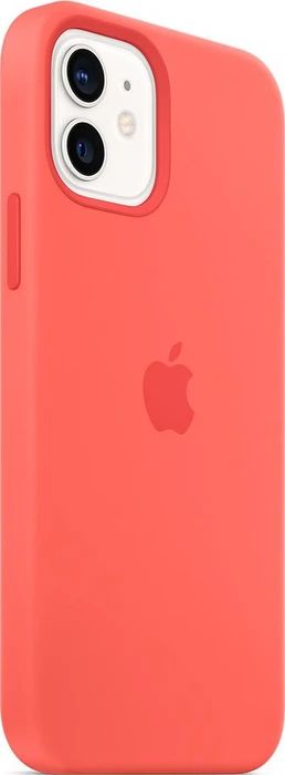 Apple Silikon Case mit MagSafe für iPhone 12/iPhone 12 Pro zitruspink