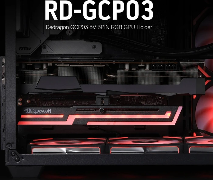 Redragon GCP03 Grafikkartenhalter ARGB, GPU-Stützhalterung, schwarz