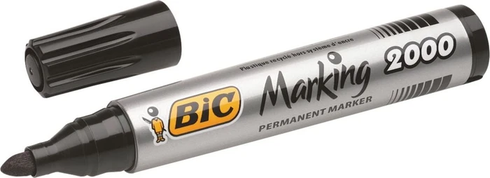 BIC Marking 2000 ECOlutions Permanentmarker Rundspitze 1.7mm schwarz, 12er-Pack, Box