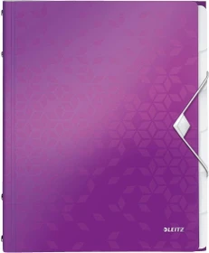 Leitz WOW Ordnungsmappe, 6 Fächer, A4, violett metallic