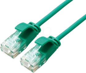 Roline / Secomp DataCenter Slim Patchkabel, Cat6a, U/UTP, RJ-45/RJ-45, 5m, grün