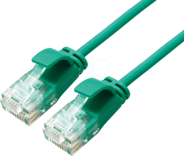 Roline / Secomp DataCenter Slim Patchkabel, Cat6a, U/UTP, RJ-45/RJ-45, 3m, grün