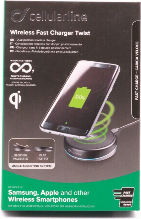 Cellularline Wireless Fast Charger Twist schwarz