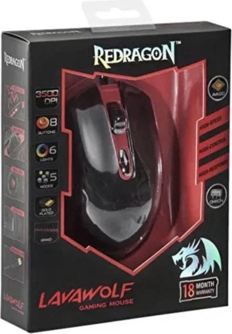 Redragon M701 Lavawolf schwarz, USB