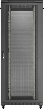 Lanberg 19" Rackschrank 42HE, freistehend, Flat Pack, Gitternetztür, IP20, RAL 9004, 1000mm tief