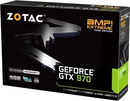 Zotac GeForce GTX 970 AMP! Extreme Core, 4GB GDDR5, DVI, HDMI, 3x DP