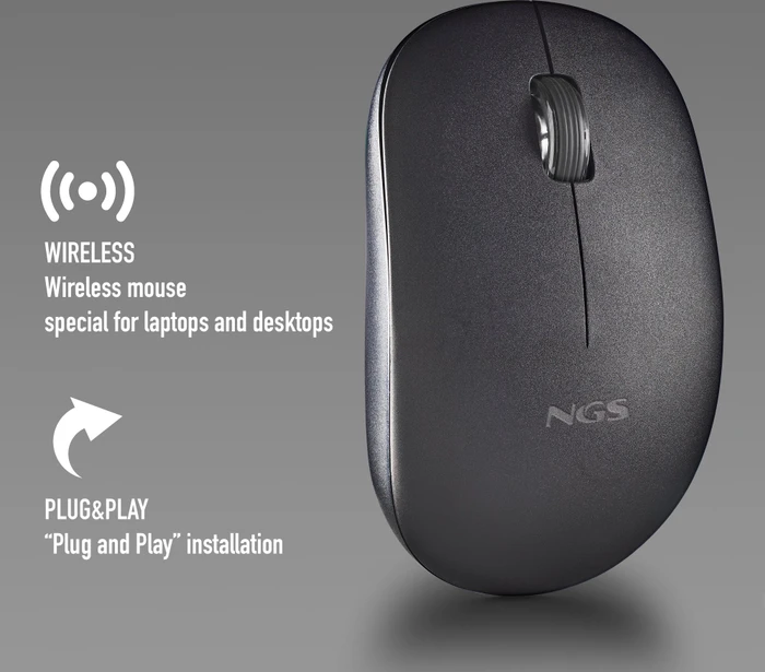 NGS Fog Pro Silent Wireless Mouse blau, USB