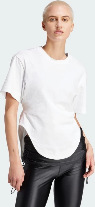 adidas by Stella McCartney Sportswear Curved Hem T-Shirt kurzarm weiß/schwarz (Damen)
