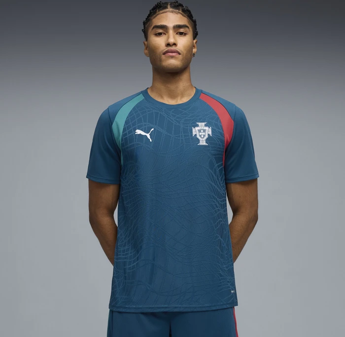 Puma FIFA WM 2026 Portugal Slim Trainingstrikot kurzarm ocean tropic/silver mist (Herren)
