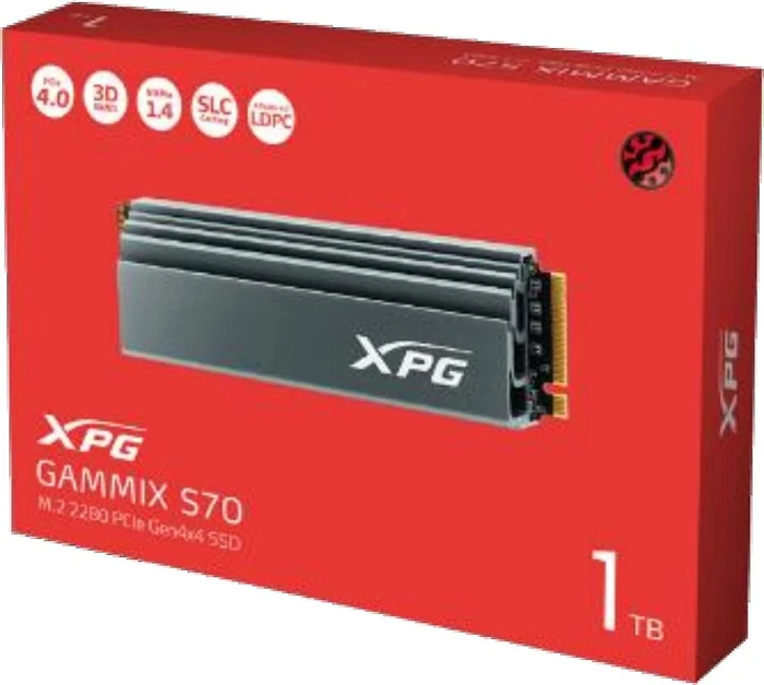 ADATA XPG Gammix S70 1TB, M.2 2280 / M-Key / PCIe 4.0 x4, Kühlkörper