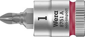 Wera 8751 A Zyklop Kreuzschlitz Steckschlüssel 1/4", PH1x28mm
