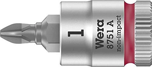 Wera 8751 A Zyklop Kreuzschlitz Steckschlüssel 1/4", PH1x28mm