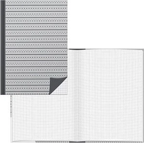 RNK-Verlag Notizbuch, A5, kariert, Hardcover, grey, 96 Blatt