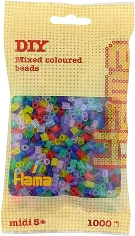 Hama midi Beutel mit Perlen 1000 Stück Mix 53