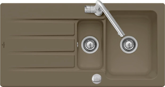 Villeroy & Boch Architectura 60 XR Einbau Becken reversibel mit Ablauffernbedienung timber