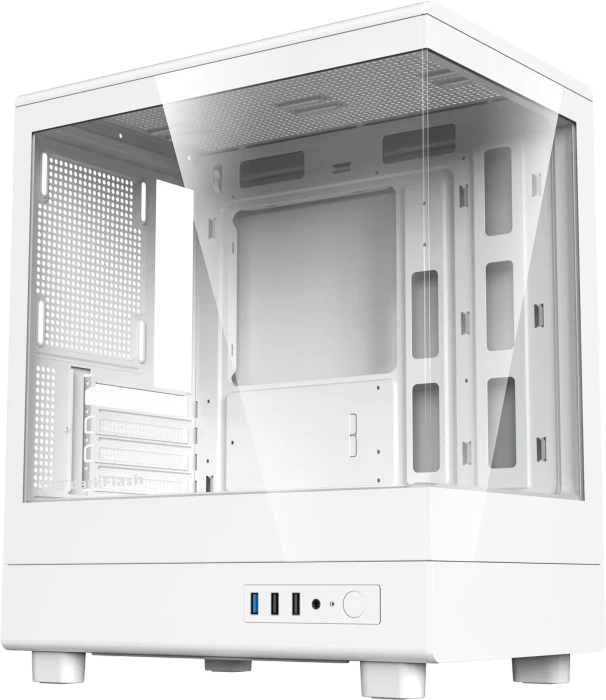 DarkFlash DB330M White, Glasfenster