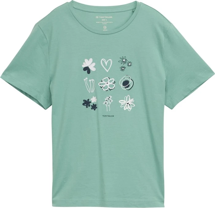 Tom Tailor Print T-Shirt kurzarm bleeched green (Damen)