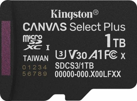 Kingston Canvas Select Plus Gen3 R150 1TB, UHS-I U3, A1, Class 10