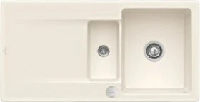 Villeroy & Boch Siluet Flat 980x490mm Einbau Becken reversibel mit Ablauffernbedienung crema