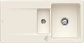 Villeroy & Boch Siluet Flat 980x490mm Einbau Becken reversibel mit Ablauffernbedienung crema