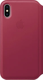 Apple Leder Folio Case für iPhone X beerenrot