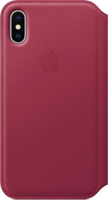 Apple Leder Folio Case für iPhone X beerenrot