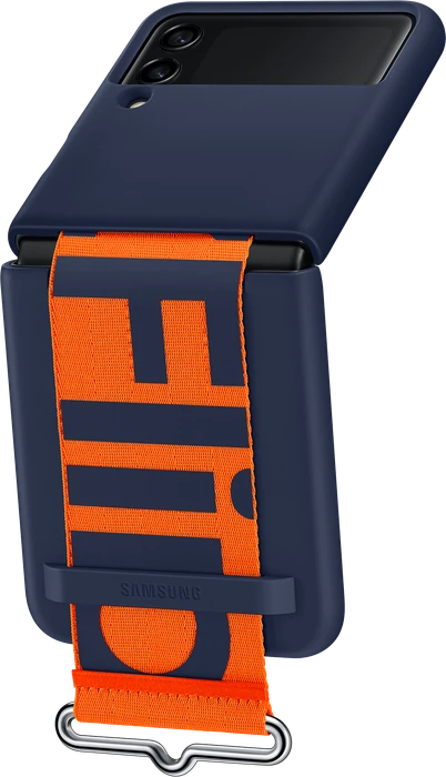 Samsung Silicone Cover with Strap für Galaxy Z Flip 3 navy