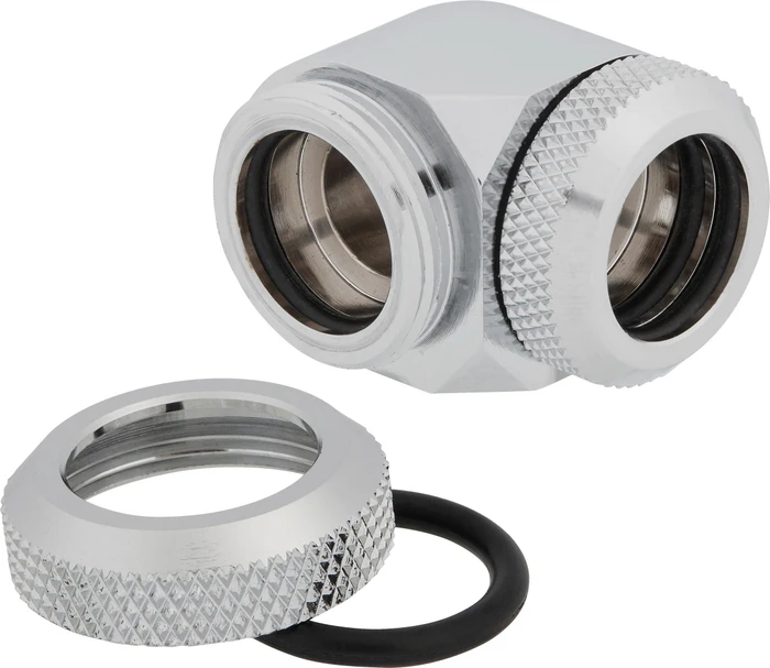 Corsair Hydro X Series XF Hardline, OD Fitting 90° 14mm, chrome, 2er-Pack