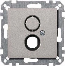 Merten System M Zentralplatte für BNC/TNC-Buchse, aluminium edelmatt