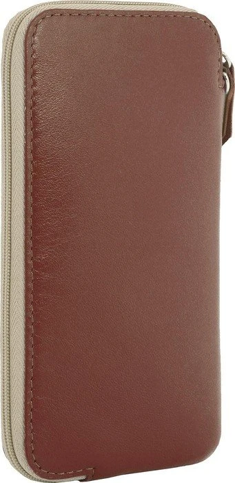 Stilgut Ledertasche mit Reißverschluss L cognac-braun
