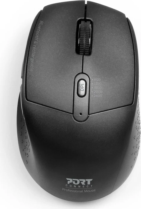 Port Designs Wireless Rechargeable Office Mouse, USB/Bluetooth