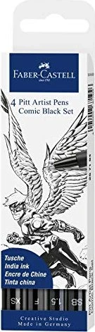 Faber-Castell PITT artist Pen Set schwarz, 4-teilig
