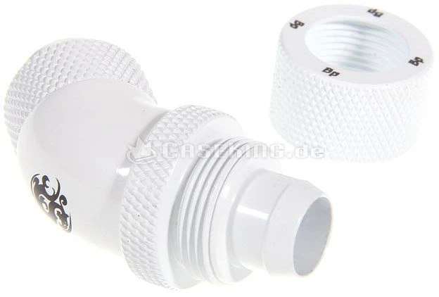 Bitspower 45° Anschluss G1/4" auf 13/10mm drehbar weiß