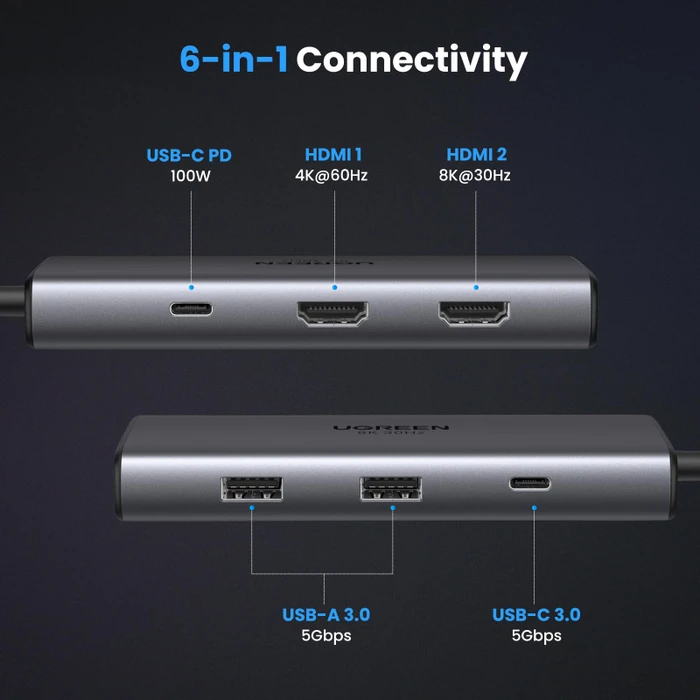 Ugreen Revodok 206, USB-C 3.0 [Stecker]