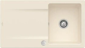 Villeroy & Boch Siluet Flat 880x490mm Einbau Becken reversibel mit Ablauffernbedienung ivory