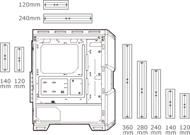 Cougar MX440-G RGB, Glasfenster